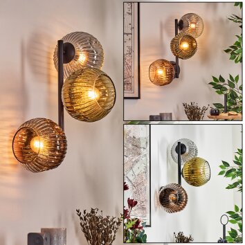 Ripoll Luminarias esféricas, Apliques dorado, Transparente, Color cobre, Ahumado, 3 luces
