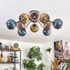 Koyoto Plafones, Luminarias esféricas 85 cm Azul, dorado, Color cobre, 10 luces