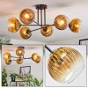 Koyoto Plafones, Luminarias esféricas 78 cm dorado, Transparente, 6 luces