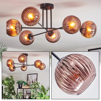 Koyoto Plafones, Luminarias esféricas 78 cm Color cobre, 6 luces