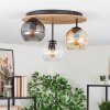 Koyoto Plafones, Luminarias esféricas Crudo, Negro, 3 luces