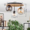 Koyoto Plafones, Luminarias esféricas Crudo, Negro, 3 luces