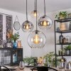 Koyoto Lámparas suspendidas, Luminarias esféricas, Lámpara colgante de clúster Colores ámbar, Cromo, Transparente, Ahumado, 4 luces