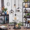 Koyoto Lámparas suspendidas, Luminarias esféricas, Lámpara colgante de clúster Colores ámbar, Cromo, Transparente, Ahumado, 4 luces