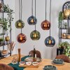 Koyoto Lámparas suspendidas, Luminarias esféricas, Lámparas colgantes Azul, Verde, Color cobre, 6 luces