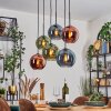 Koyoto Lámparas suspendidas, Luminarias esféricas, Lámparas colgantes Azul, Verde, Color cobre, 6 luces