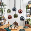 Koyoto Lámparas suspendidas, Luminarias esféricas, Lámparas colgantes Azul, Verde, Color cobre, 6 luces