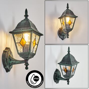 Naofe Aplique de exterior, Apliques Verde, Negro, 1 luz