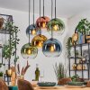 Koyoto Lámparas suspendidas, Luminarias esféricas, Lámparas colgantes Azul, dorado, Verde, Transparente, Color cobre, 6 luces