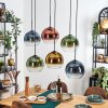 Koyoto Lámparas suspendidas, Luminarias esféricas, Lámparas colgantes Azul, dorado, Verde, Transparente, Color cobre, 6 luces