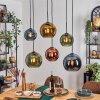 Koyoto Lámparas suspendidas, Luminarias esféricas, Lámparas colgantes Azul, dorado, Verde, Color cobre, 6 luces