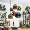 Koyoto Lámparas suspendidas, Luminarias esféricas, Lámparas colgantes Azul, dorado, Verde, Color cobre, 6 luces