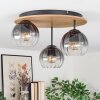 Koyoto Plafones, Luminarias esféricas Crudo, Negro, 3 luces