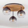 Koyoto Plafones, Luminarias esféricas Crudo, Negro, 3 luces