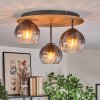Koyoto Plafones, Luminarias esféricas Crudo, Negro, 3 luces
