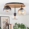 Koyoto Plafones, Luminarias esféricas Crudo, Negro, 3 luces