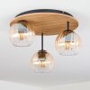 Koyoto Plafones, Luminarias esféricas Crudo, Negro, 3 luces
