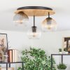 Koyoto Plafones, Luminarias esféricas 40 cm Crudo, Negro, 3 luces