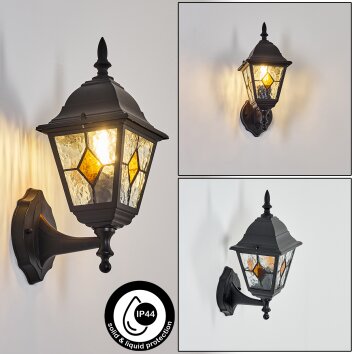 Naofe Aplique de exterior, Apliques Negro, 1 luz