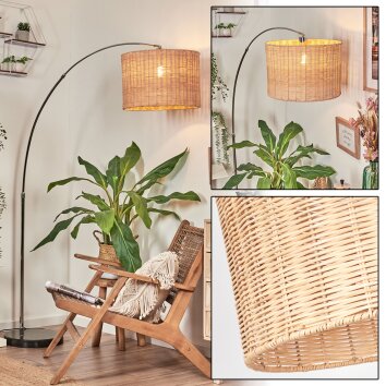 Cavaca Lámpara de pie Cromo, Negro, 1 luz