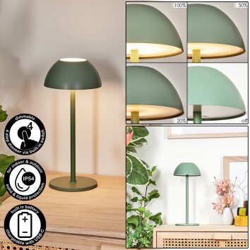 Laken Lámpara de mesa de exterior, Lámpara de baño, Lámparas de mesa LED Verde, 1 luz