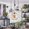 Koyoto Lámparas suspendidas, Luminarias esféricas, Lámpara colgante de clúster Colores ámbar, Cromo, Transparente, Ahumado, 4 luces