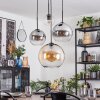 Koyoto Lámparas suspendidas, Luminarias esféricas, Lámpara colgante de clúster Colores ámbar, Cromo, Transparente, Ahumado, 4 luces
