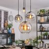 Koyoto Lámparas suspendidas, Luminarias esféricas, Lámpara colgante de clúster Colores ámbar, Cromo, Transparente, Ahumado, 4 luces