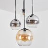 Koyoto Lámparas suspendidas, Luminarias esféricas, Lámpara colgante de clúster Colores ámbar, Cromo, Transparente, Ahumado, 4 luces