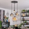 Koyoto Lámparas suspendidas, Luminarias esféricas, Lámpara colgante de clúster Colores ámbar, Cromo, Transparente, Ahumado, 4 luces