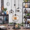 Koyoto Lámparas suspendidas, Luminarias esféricas, Lámpara colgante de clúster Colores ámbar, Cromo, Transparente, Ahumado, 4 luces