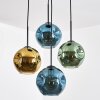 Ripoll Lámparas suspendidas, Luminarias esféricas, Lámpara colgante de clúster Azul, dorado, Verde, 4 luces
