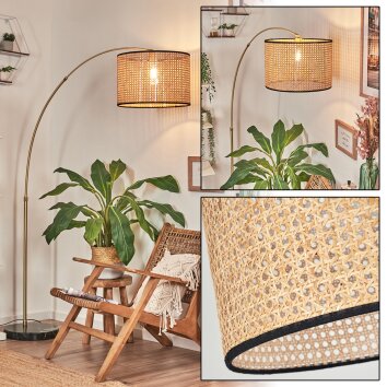 Ramila Lámpara de pie Latón, Negro, 1 luz