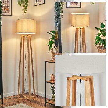 Soungou Lámpara de pie Cromo, Crudo, 1 luz