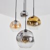 Ripoll Lámparas suspendidas, Luminarias esféricas, Lámpara colgante de clúster Colores ámbar, Cromo, dorado, Transparente, Ahumado, 4 luces