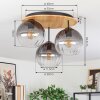 Koyoto Plafones, Luminarias esféricas 40 cm Crudo, Negro, 3 luces