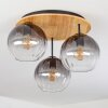 Koyoto Plafones, Luminarias esféricas 40 cm Crudo, Negro, 3 luces