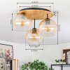 Koyoto Plafones, Luminarias esféricas 40 cm Crudo, Negro, 3 luces