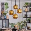 Koyoto Lámparas suspendidas, Luminarias esféricas, Lámpara colgante de clúster dorado, 4 luces