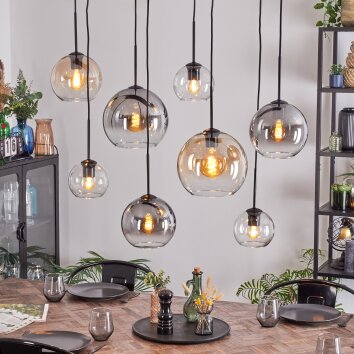 Koyoto Lámparas suspendidas, Luminarias esféricas, Lámparas colgantes Colores ámbar, Transparente, Ahumado, 8 luces