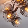 Koyoto Plafones, Luminarias esféricas Transparente, Ahumado, 8 luces