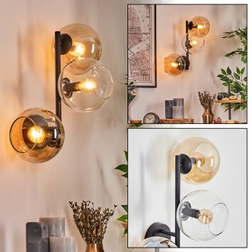 Koyoto Luminarias esféricas, Apliques Colores ámbar, Transparente, 3 luces