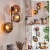Koyoto Luminarias esféricas, Apliques Cromo, dorado, Transparente, Color cobre, Ahumado, 3 luces