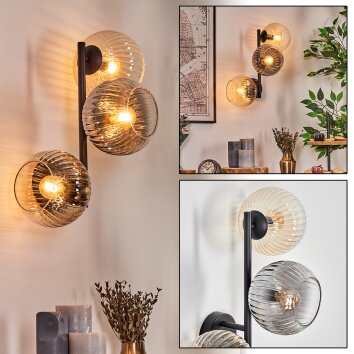Koyoto Luminarias esféricas, Apliques Colores ámbar, Transparente, Ahumado, 3 luces