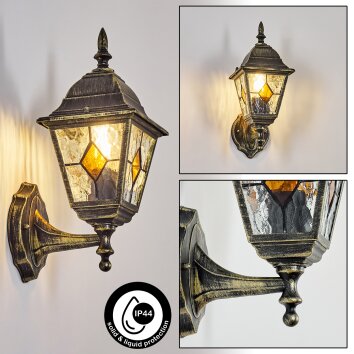 Naofe Aplique de exterior, Apliques Marrón, dorado, 1 luz