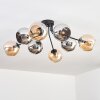 Koyoto Plafones, Luminarias esféricas 86 cm Colores ámbar, Cromo, Ahumado, 8 luces