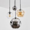 Ripoll Lámparas suspendidas, Luminarias esféricas, Lámpara colgante de clúster Colores ámbar, Cromo, Transparente, Ahumado, 4 luces