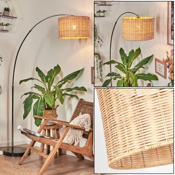 Cavaca Lámpara de pie Cromo, Negro, 1 luz