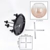 Koyoto Plafones, Luminarias esféricas 33 cm Colores ámbar, Transparente, 5 luces