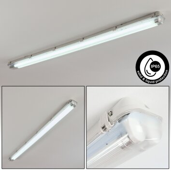 Ilena Plafon de exterior, Iluminación exterior, Lámpara de baño, Focos de obra, Plafones LED Gris, 1 luz